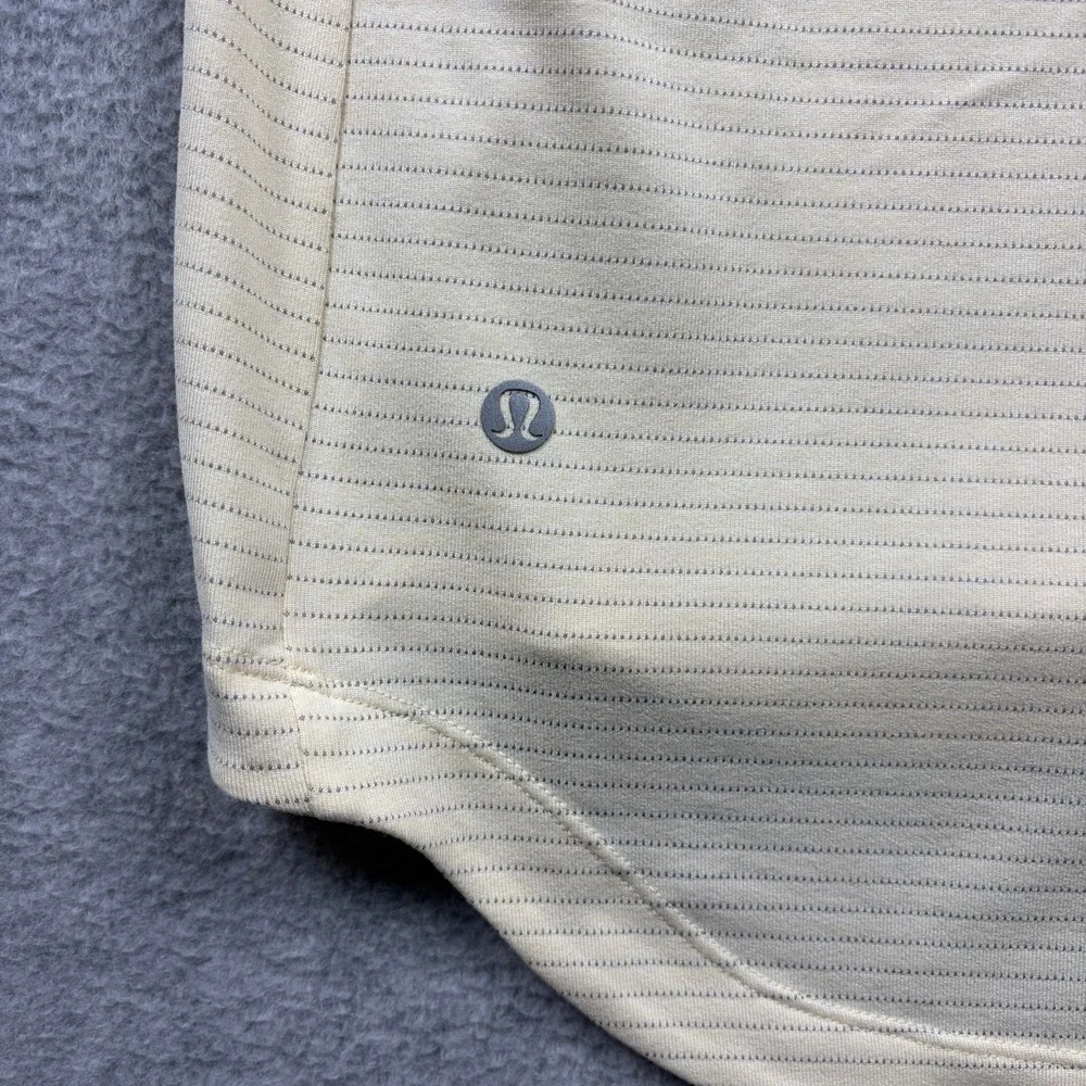 Lululemon Drysense Shirt Mens 2XL Yellow Short Sleeve Curve Hem Stretch Gym Tee